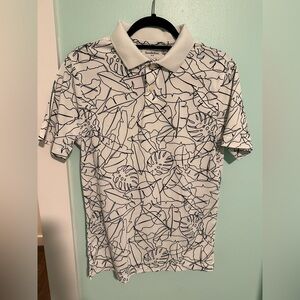 Goodfellow & Co Black and White Line Art Polo Shirt